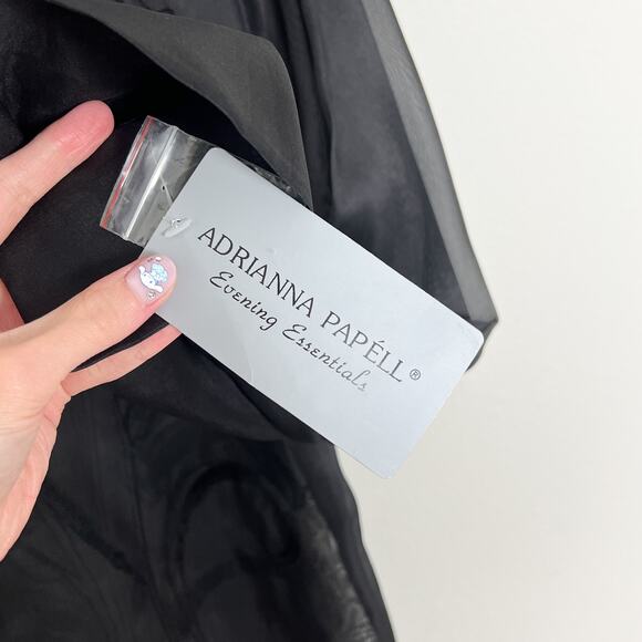 90s vintage black silk minimalist sheer organza emboidered tunic shirt blouse - Picture 5 of 10